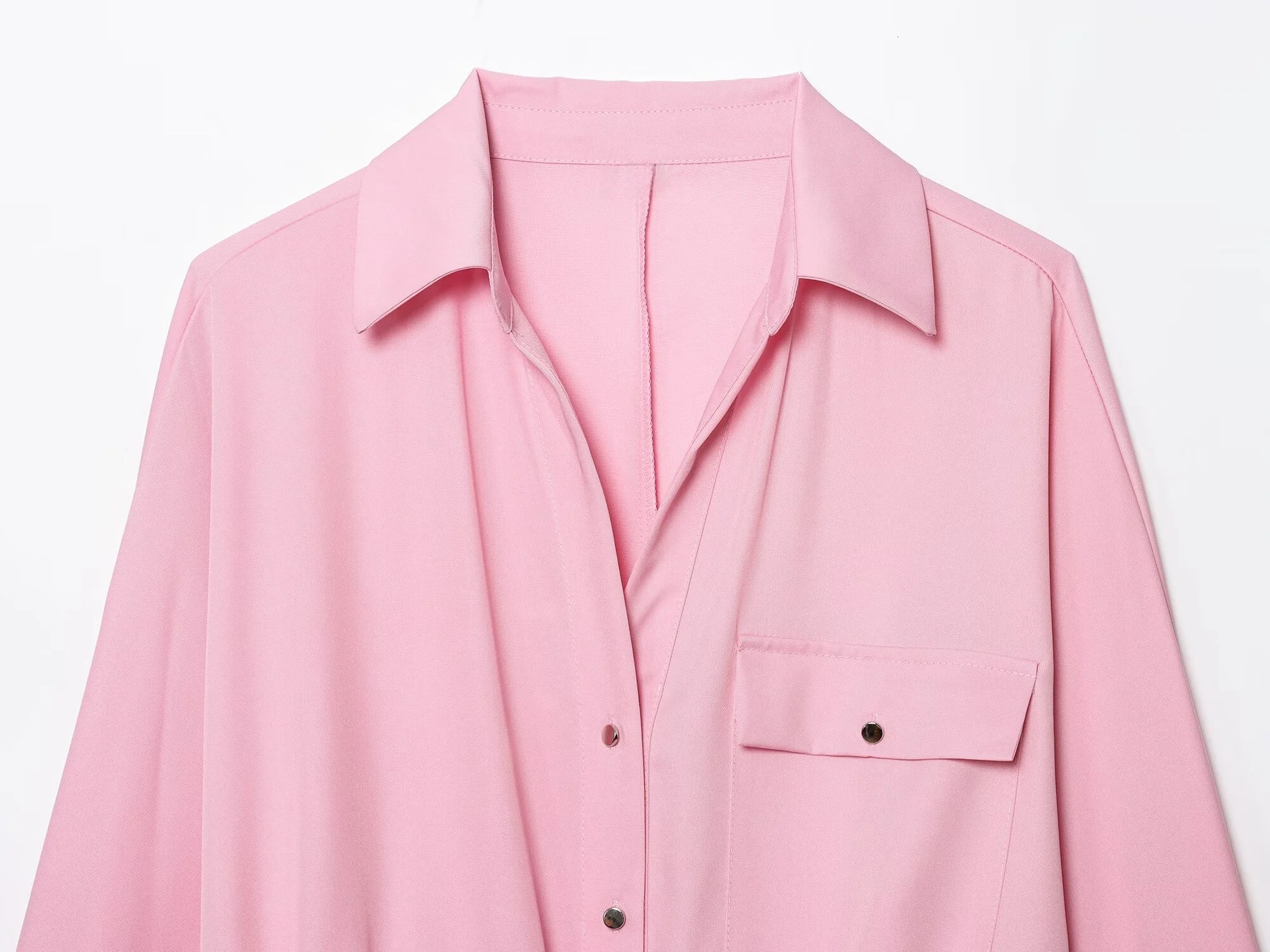 MYST&ZA2025 summer new products casual versatile women's safari style crepe lapel long-sleeved shirt with straight trousers
