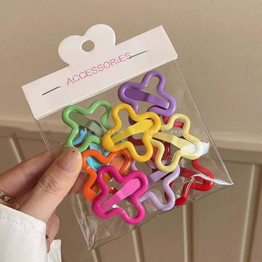 

10 Pcs/Bags Simple Alloy Flower Hairpin Set Hollow Y2k Side Clip Korean Style Headwear Cute Hair Clip Daily