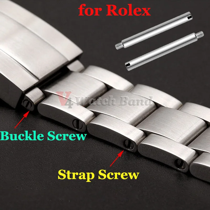 Tornillo de correa de reloj de acero inoxidable para Rolex, submarino Oyster, Daytona, una palabra, varilla de tornillo, eje, accesorios de hebilla de reloj