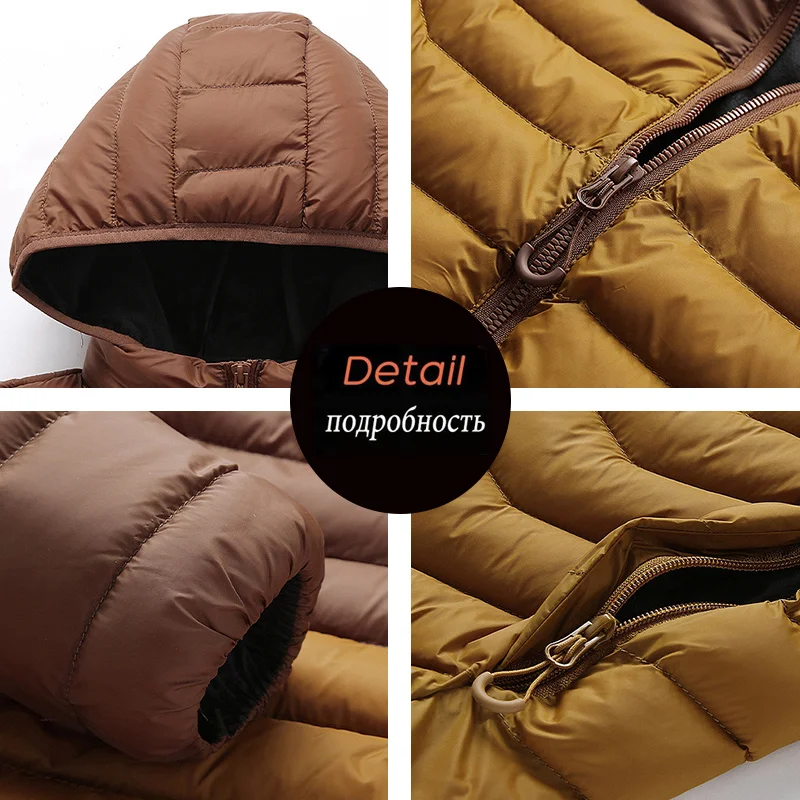 Men 2024 Winter Brand New Casual Warm Thick Waterproof Jacket Parkas Coat Autumn Outwear Windproof Hat