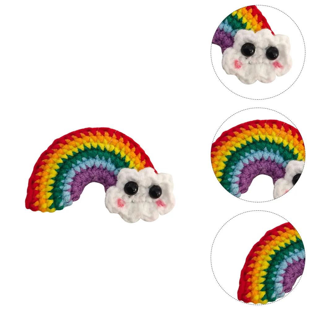 

2pcs Rainbow Hair Clips Knitted Children Hairpins Girl Accessory Soft Comfortable SkinFriendly Distinctive Lovely Shape
