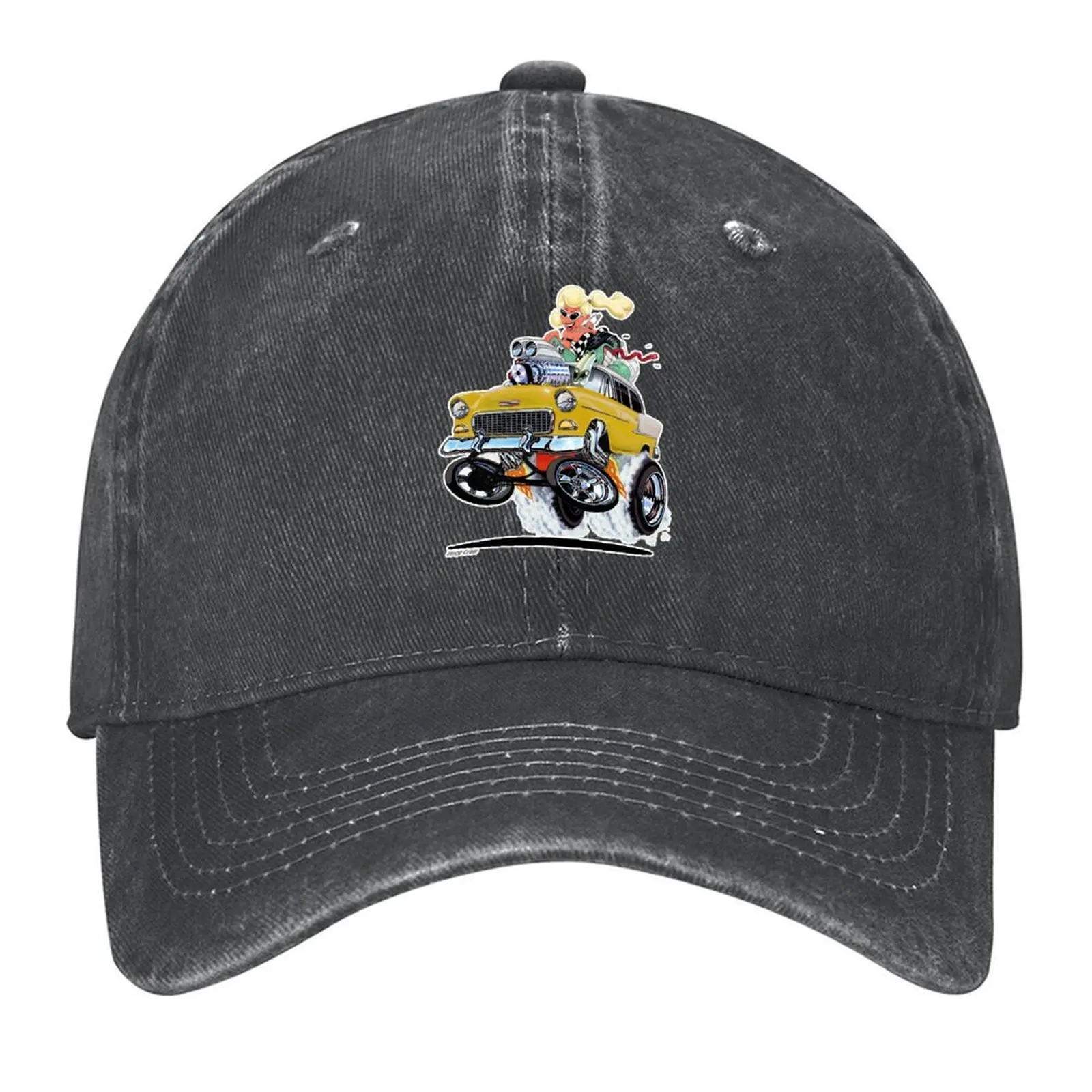 

Vince Crains HIGH FIVE'n yellow 1955 Gasser Baseball Cap Bobble Hat custom caps Visor Luxury Man Hat Hats For Men Women's