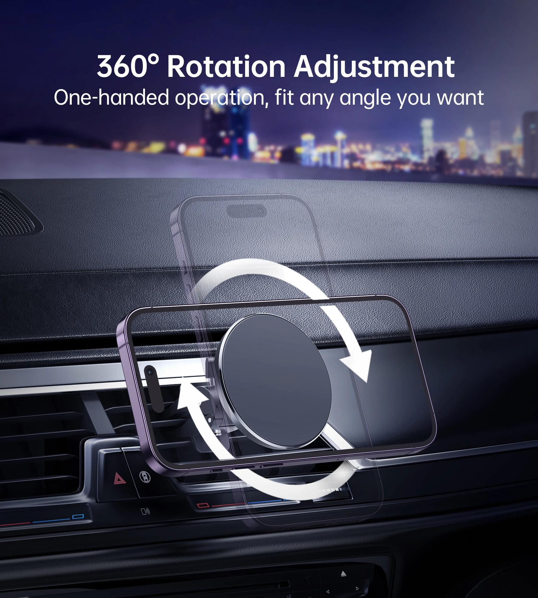 Magnetic Car Mount Holder อุปกรณ์อิเล็กทรอนิกส์แบบพกพา Mount สําหรับ iPhone 16/15/14/13/12 Pro Max Mini Plus โทรศัพท์ทั้งหมดและกรณี