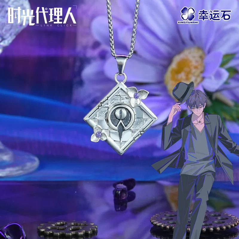 

Link Click Anime Hourglass Necklace Pendant 925 Sterling Silver Liu xiao Xia fei birthday theme Action figure Gift
