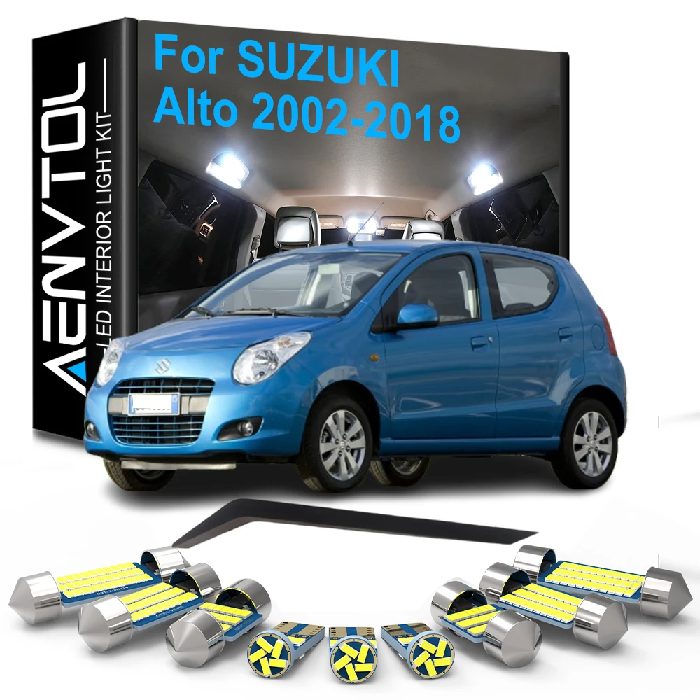 

6 шт. светодиодные внутренние фонари Canbus для Suzuki Alto 2002 2003 2004 2005 2006-2009 2010 2011 2012 2013-2018 купольные лампы номерного знака