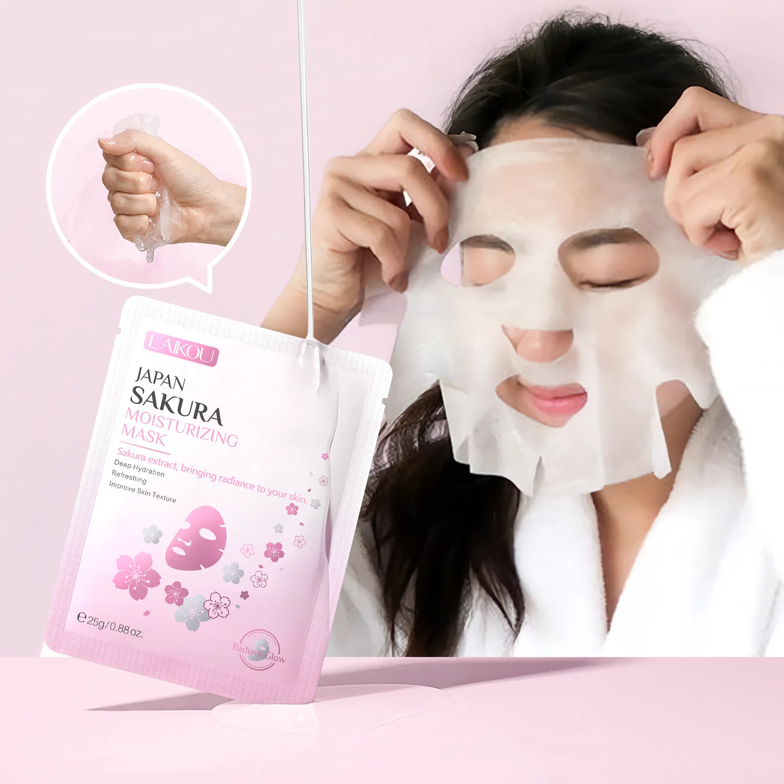 

10pcs LAIKOU Sakura Face Mask Skin Care Moisturizing Nourishing Oil Control Facial Masks Sheet Mask Face Skin Care Products