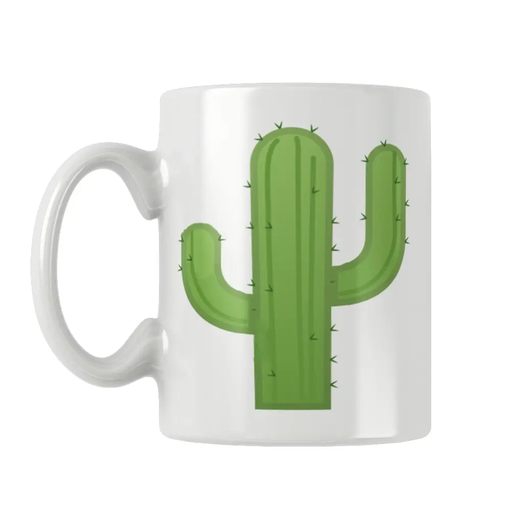 Cactus Printed Mug Coffee Tea Cup White Ceramic Cute Funny Gifts