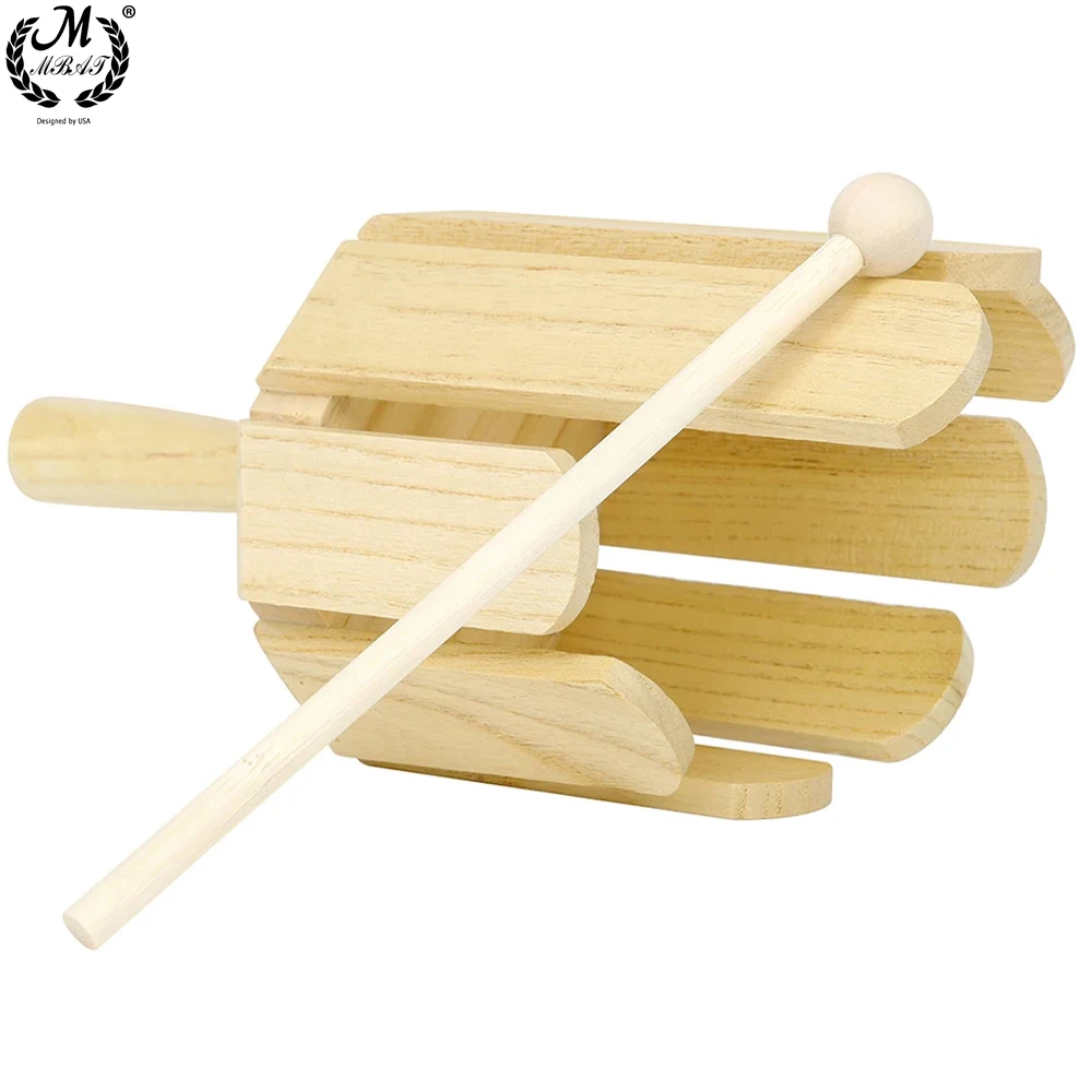Orff Solid Wood Piece Octave with Striking Stick Percussion Wooden Eight-Tone Multi-Sound Tube for Early Education Children Gift