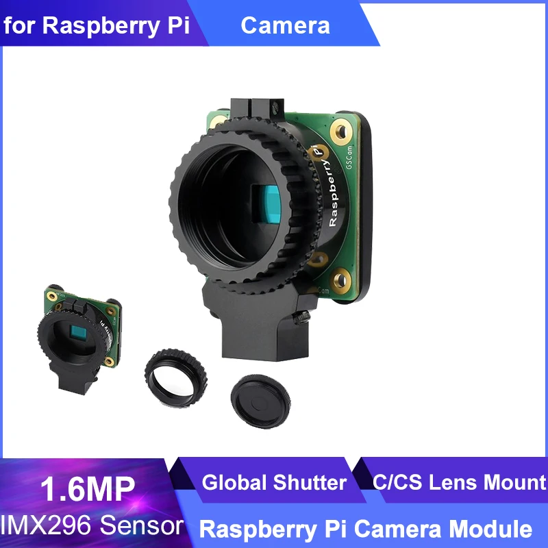 Raspberry Pi oryginalny moduł kamery migawka globalna 1.6MP IMX296 czujnik opcjonalnie 6mm CS 16mm C-mount 8-50mm obiektyw dla Pi 4B Zero