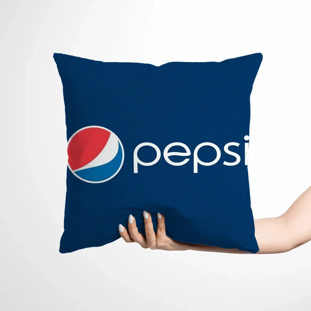 Pepsi-cola Logo Short Plush Cushions Case for Pillow Covers Decorative Cushions for Girl Bed Cushion Cover 40*40 Duplex Printing