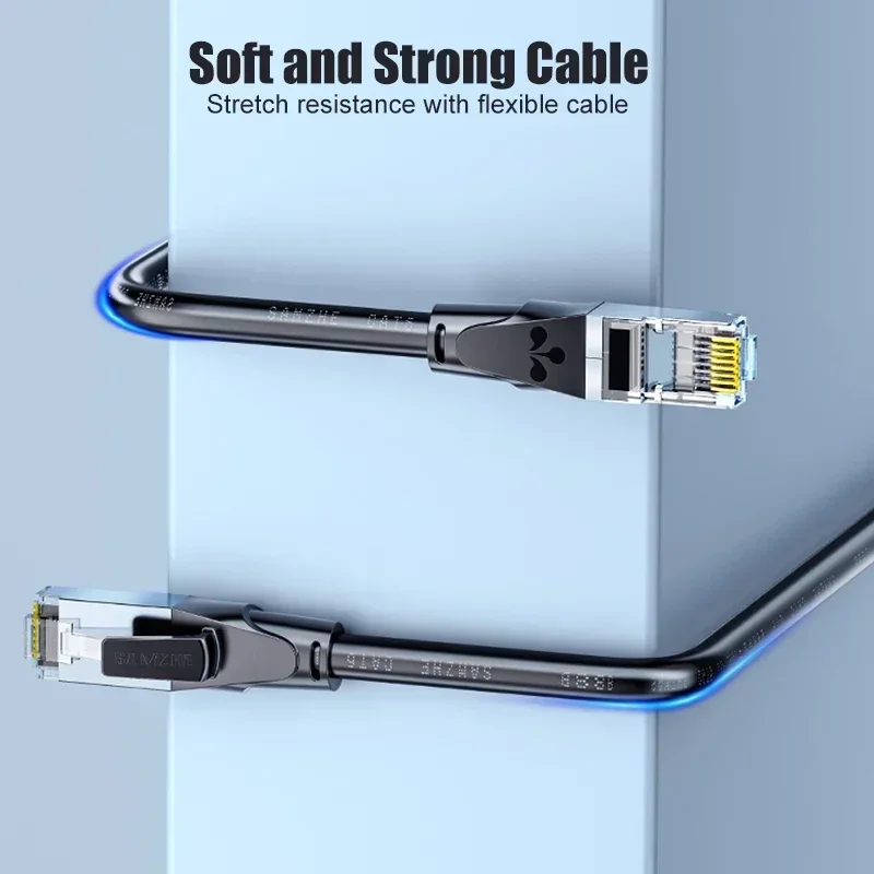 SAMZHE CAT6 Круглый Ethernet-кабель RJ 45 Сетевой кабель Патч-корд для ноутбука Маршрутизатор RJ45 Интернет-кабель для игр Домашний офис