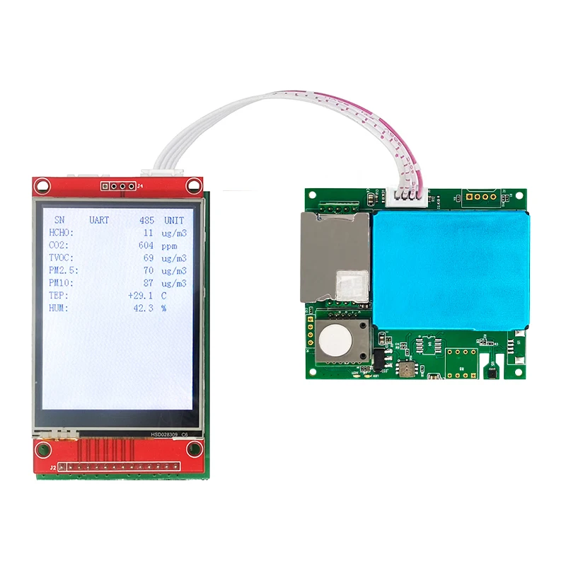 YYS 7 In1 Indoor Air Quality Sensor Co2 PM2.5 TVOC CH2O Gas Sensor Module With Temperature Humidity  Dust Sensor M701B
