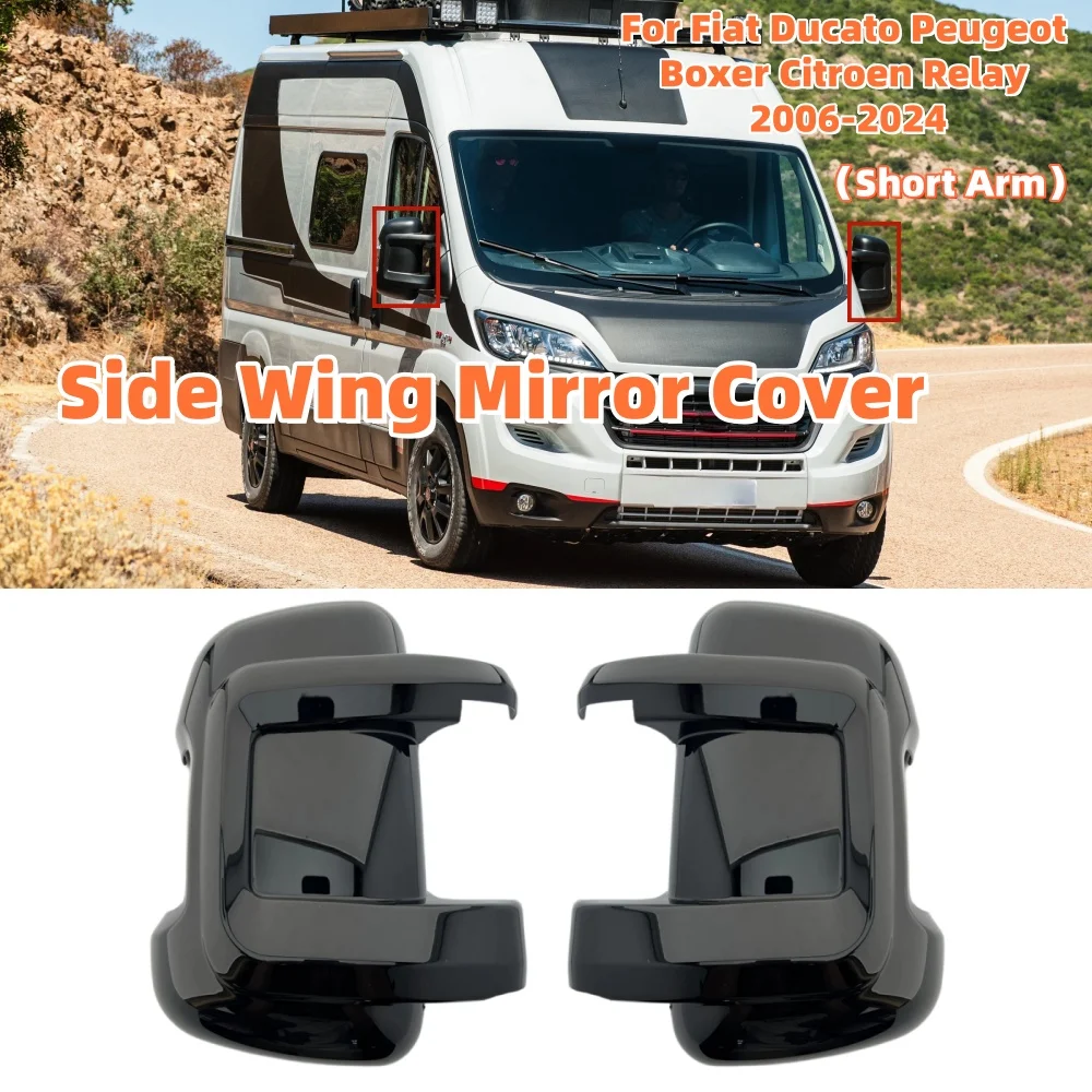 1 Peça Capa Protetora de Espelho Retrovisor Lateral com Braço Curto para Fiat Ducato Peugeot Boxer Citroen Relay 2006-2024 RV