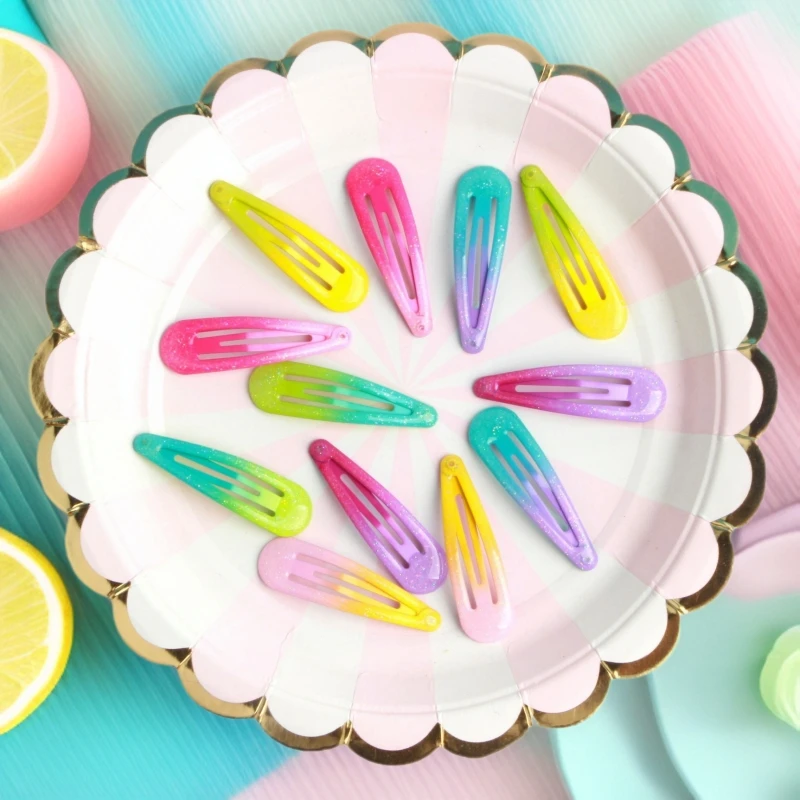 

20 pieces/set Hair Accessories Pink Drip Hair Clips Candy Hair Clips Korean Fashion Solid Color Hair Clips