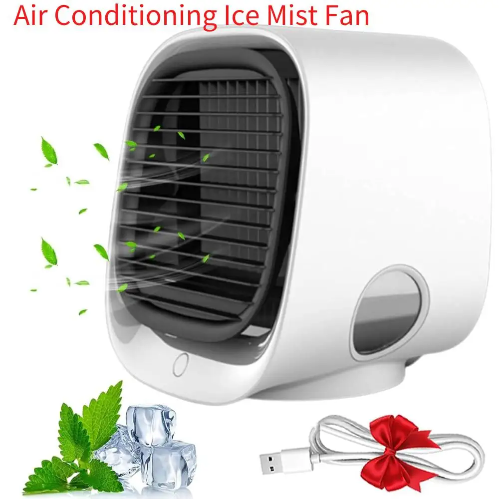

Summer Cooling Desk Fan 3 In 1 Portable Desktop Humidifier USB Mini Air Conditioners Night Light Water Mist For Home, Office