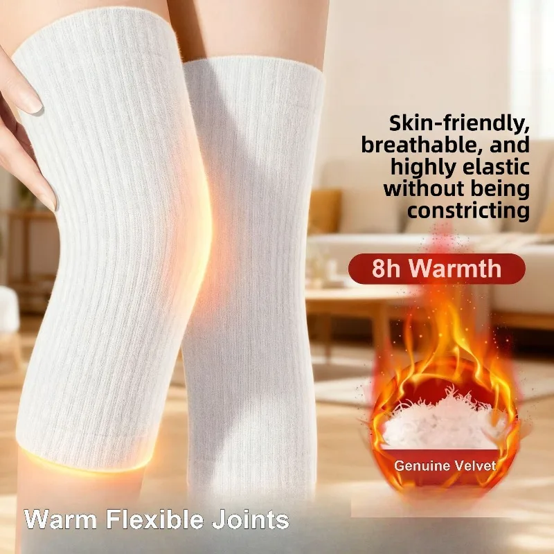 Warm Knee Protector Velvet Breathable High Elastic Sleeve for Sports Joint Protection