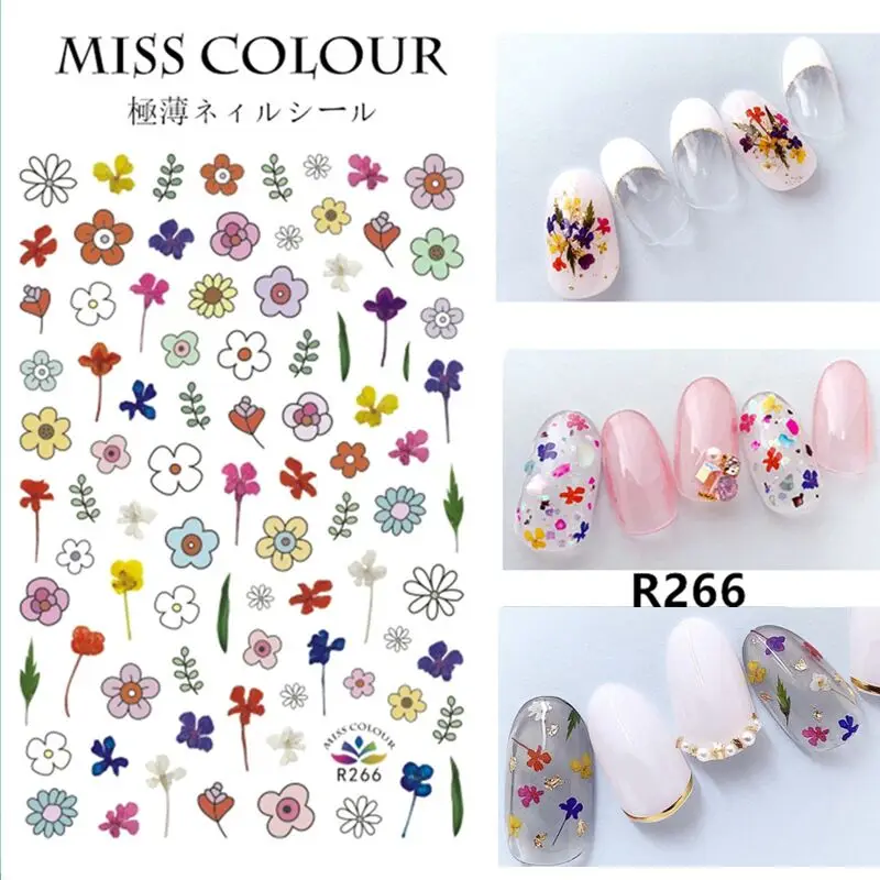 3d Nail Art Stickers Summer Flowers Decals For Nails Decoration Manicure Salon Beauty