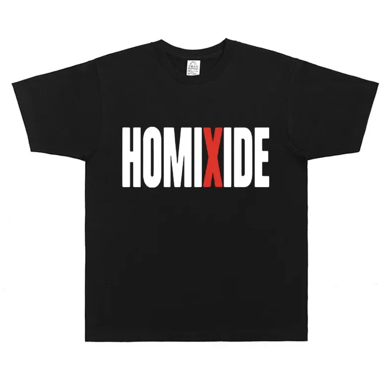 

Hip-hop rapper Homixide Gang printed T-shirt Men's clothing Hip-hop street personality short-sleeved casual outdoor T-shirt