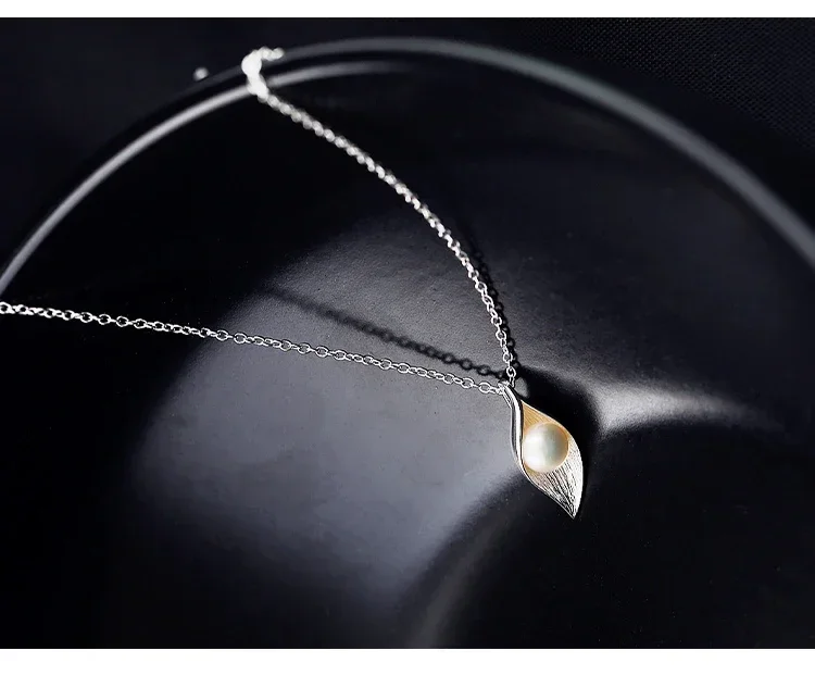 925 Sterling Silver leaves Necklaces & Pendants For Women Fashion Lady Festival Gift silver jewelry