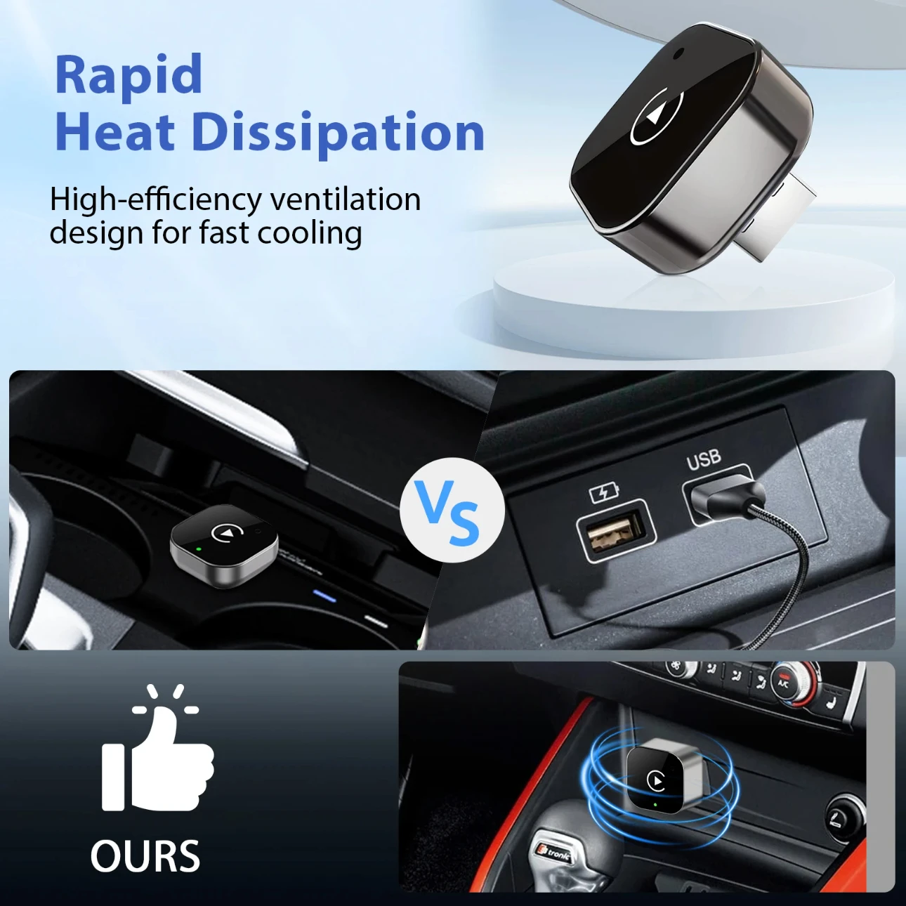 محول CarPlay اللاسلكي الجديد Pionray 2 في 1 ومحول Android Auto اللاسلكي، 5Ghz WiFi Type-C/USB Plug Play CarPlay اللاسلكي
