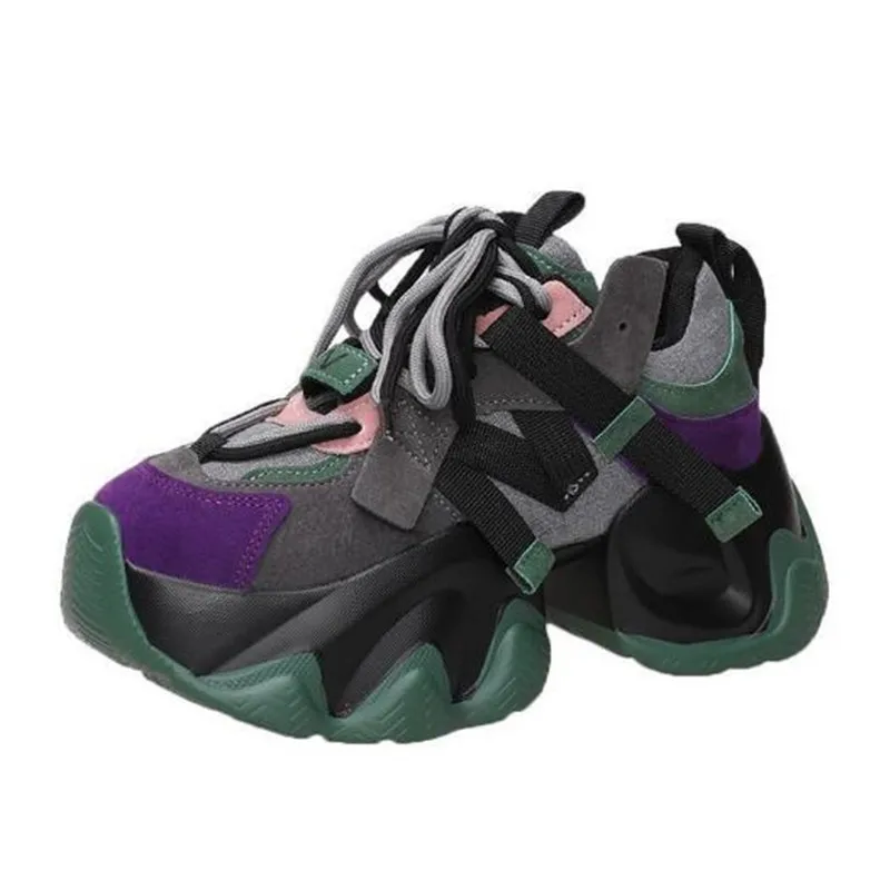 Autumn Women\'s Sneakers New Breathable High Platform Shoes Woman Ladies Vulcanize Casual 7.5CM Chunky Sneakers Zapatillas Mujer