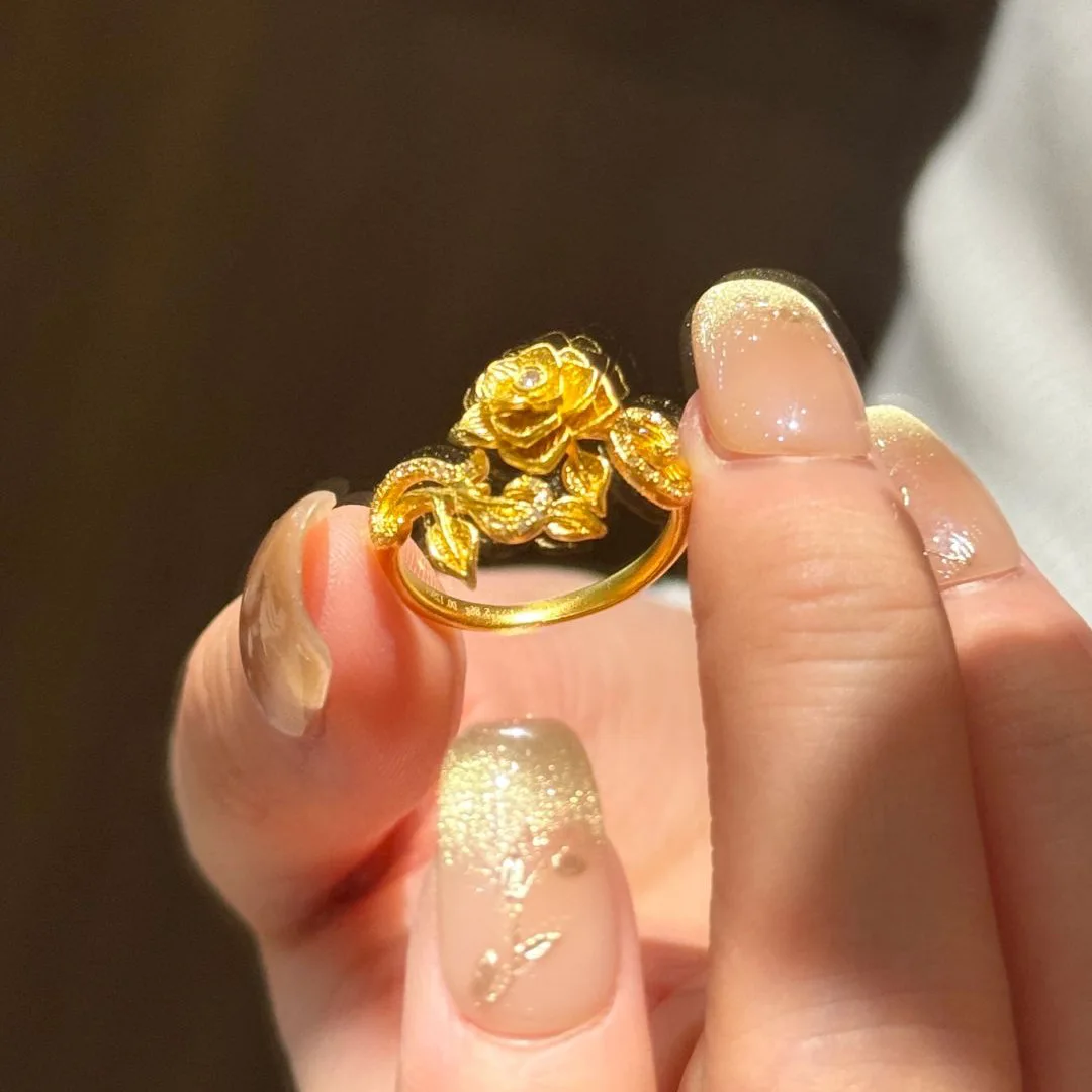 

Новые сверкающие кольца в дворцовом стиле с цветком розы для женщин, модные легкие роскошные кольца с бриллиантами в стиле ретро, свадебные украшения, подарок