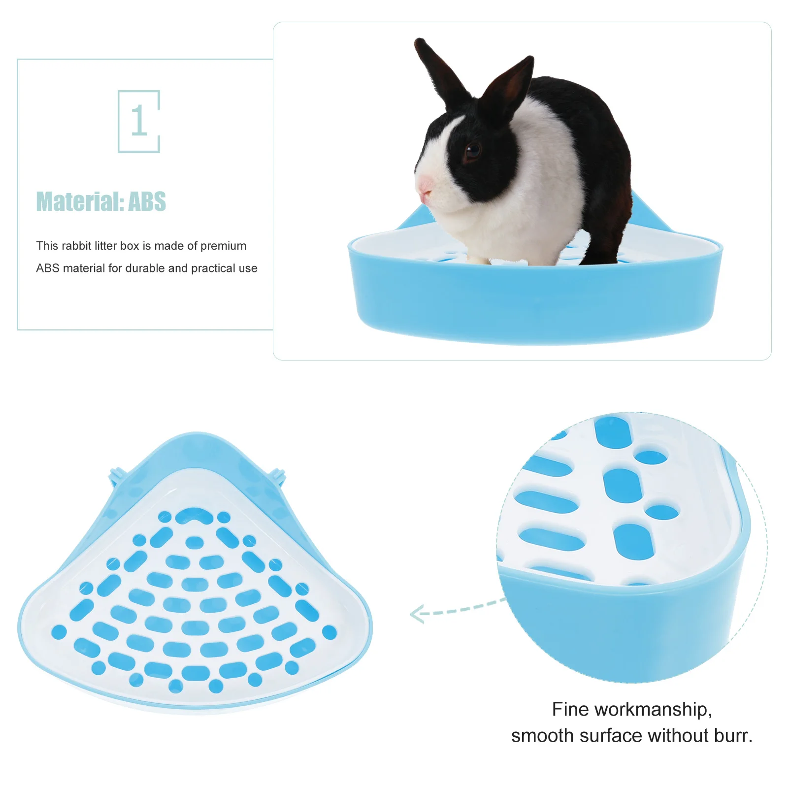 

ABS Toilet for Guinea Pig Hamster Triangular Pee Tray Lightweight Indoor Litter House Portable Training Corner