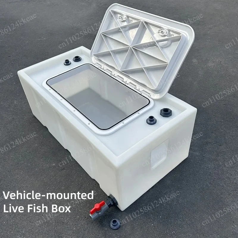 Large Capacity Live Fish Carrier Box Outdoor Fishing Equipment Secure Lid Horizontal Handle for Car Trunk Storage Fishing Gear