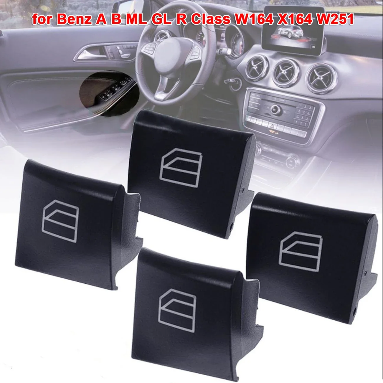 

4pcs Window Switch Lifter Button for Benz A B ML GL R Class W164 X164 W251 Switch Button Replaecment Accessories A2518300590