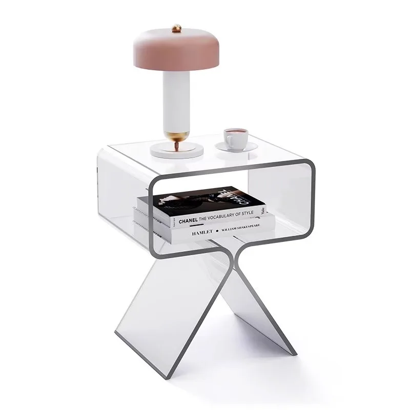 

Transparent acrylic light luxury simple modern Internet celebrity small bedside storage cabinet