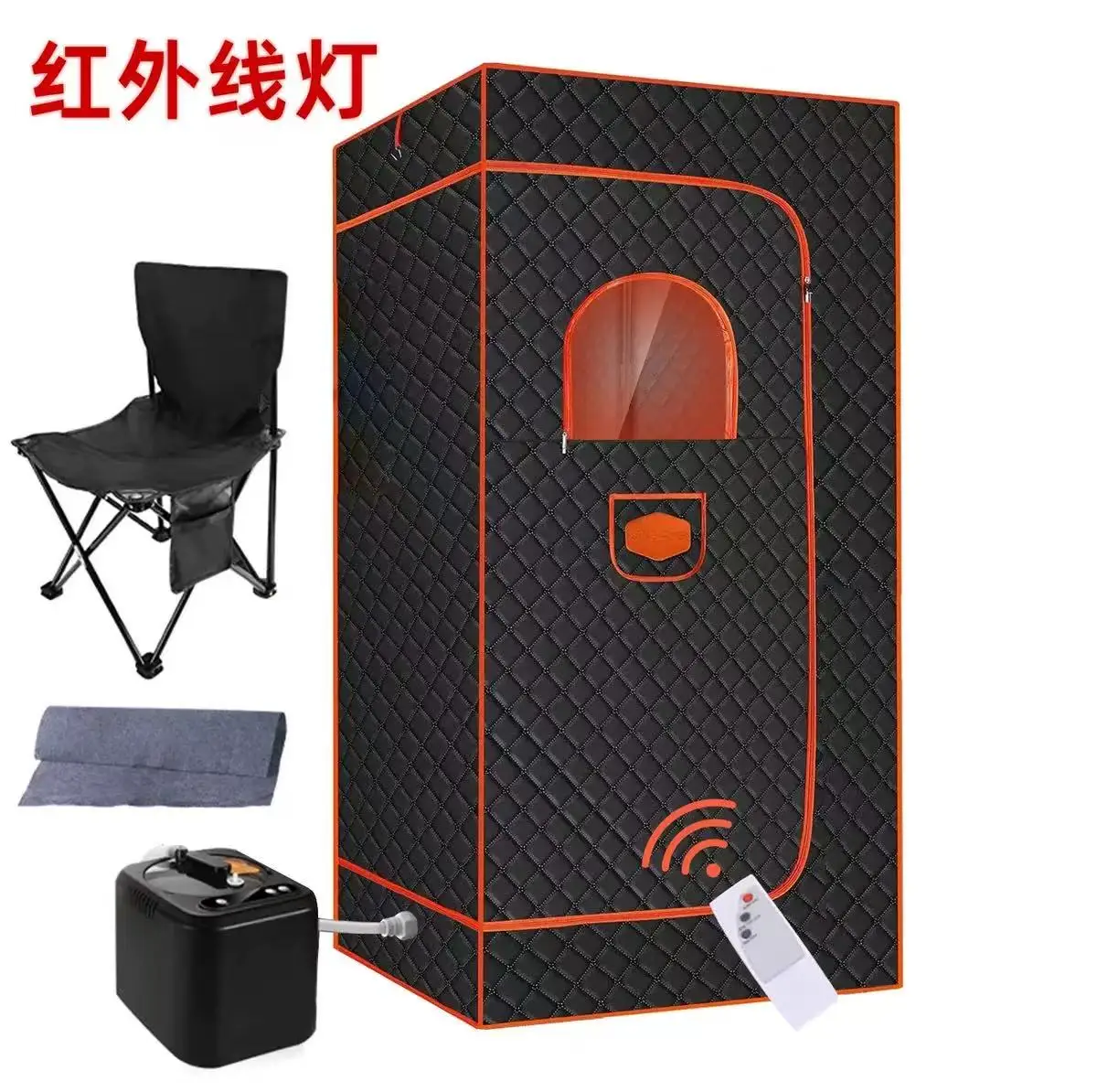 Full Body Steam Sauna Rooms with 3L Steam Pot One Person Sauna Spa with Temperature Remote Control Detox Therapy Sauna Box Tent