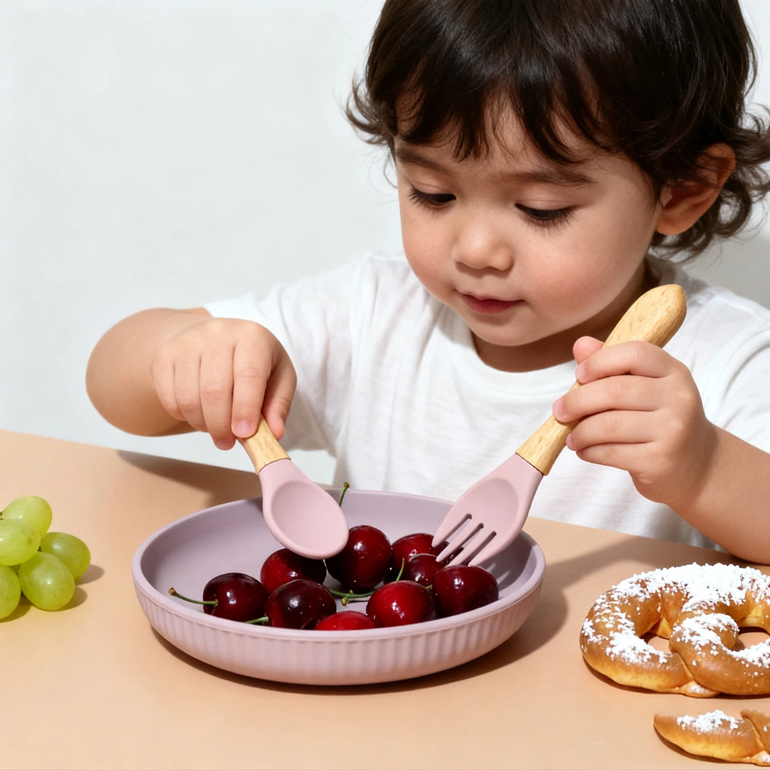 Big capacity baby feeding suction plate beautiful stripes on the edges suction plate for adult feeding dinning suction plate