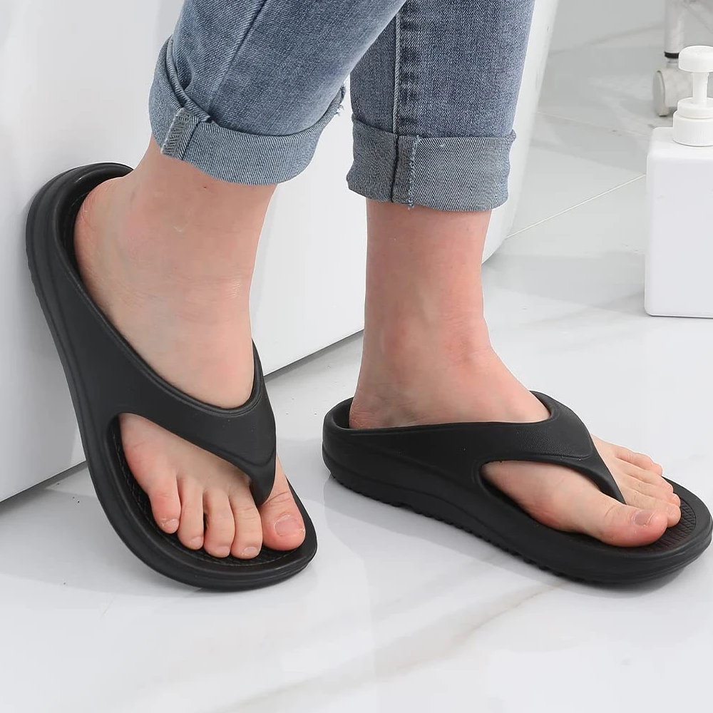 Comwarm 남녀공용 소프트 클라우드 슬리퍼, 플랫폼 쪼리, 비치 샌들, 아치 지지대, 미끄럼 방지 욕실 슬라이드, 여름