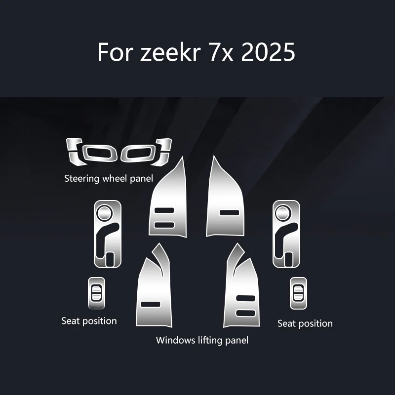 

Tpu Transparent Film for Zeekr 7x 2025 Car Interior Sticker Center Console Steering Wheel Panel Gear Door Protector Accessories