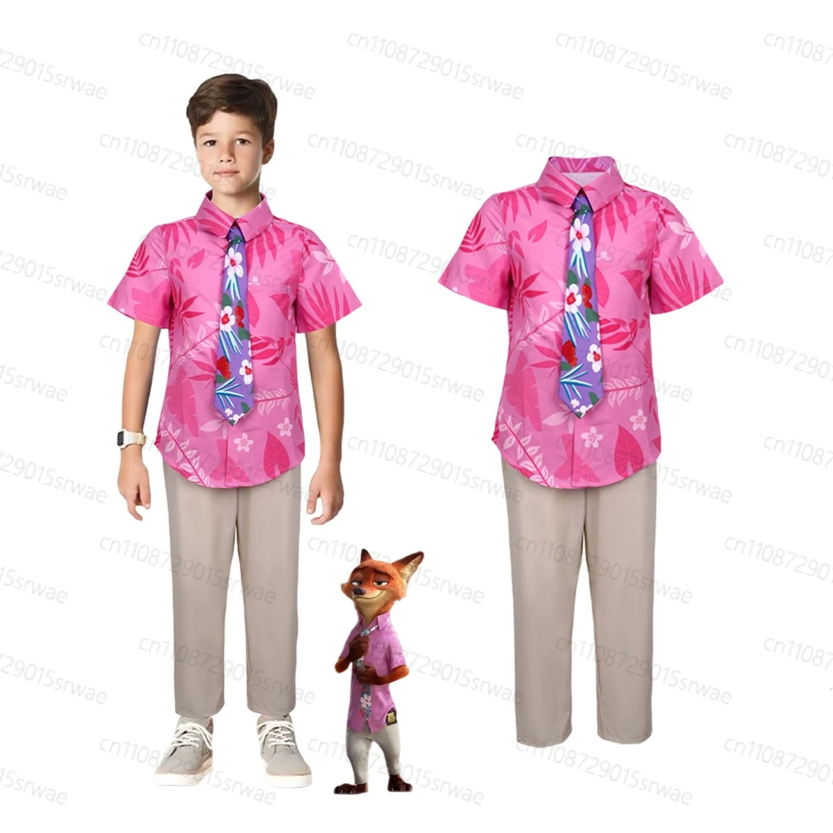 

Anime Cartoon Cosplay Costume Crazy Animals City 2 Nick Kids Adult Cosplay Costume for Men Uniform Pink Suit Party Play Outfit