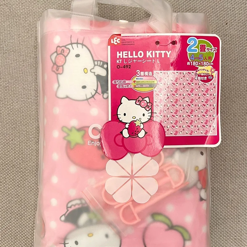 Kawaii Hello Kitty Camping Pad Cute Anime Pink Fold Moisture Proof Waterproof Outdoors Travel Beach Home Pad Floor Cushion Gifts