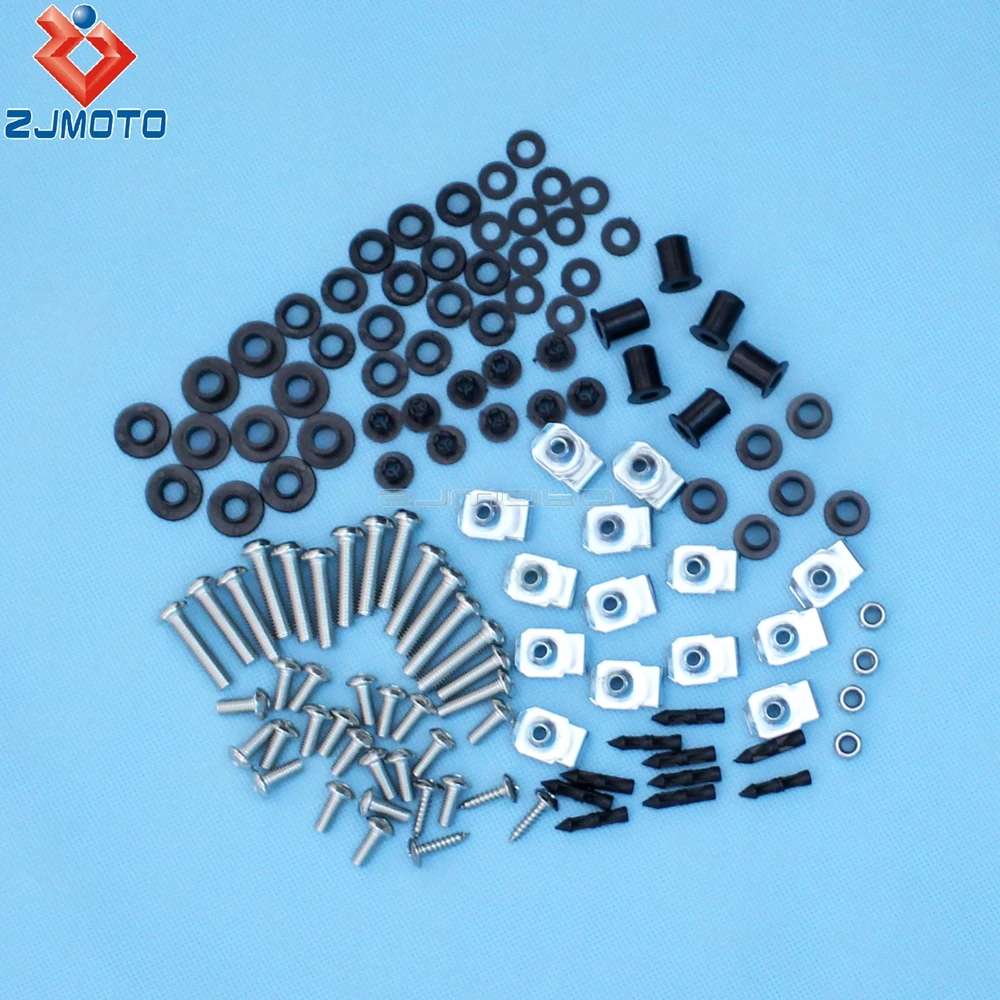 115pcs Hardware Motorcycle Bodywork Fixation Screws Nuts Washers Kit For Suzuki GSX R1000 2001-02 Full Complete Fairing Bolt Kit