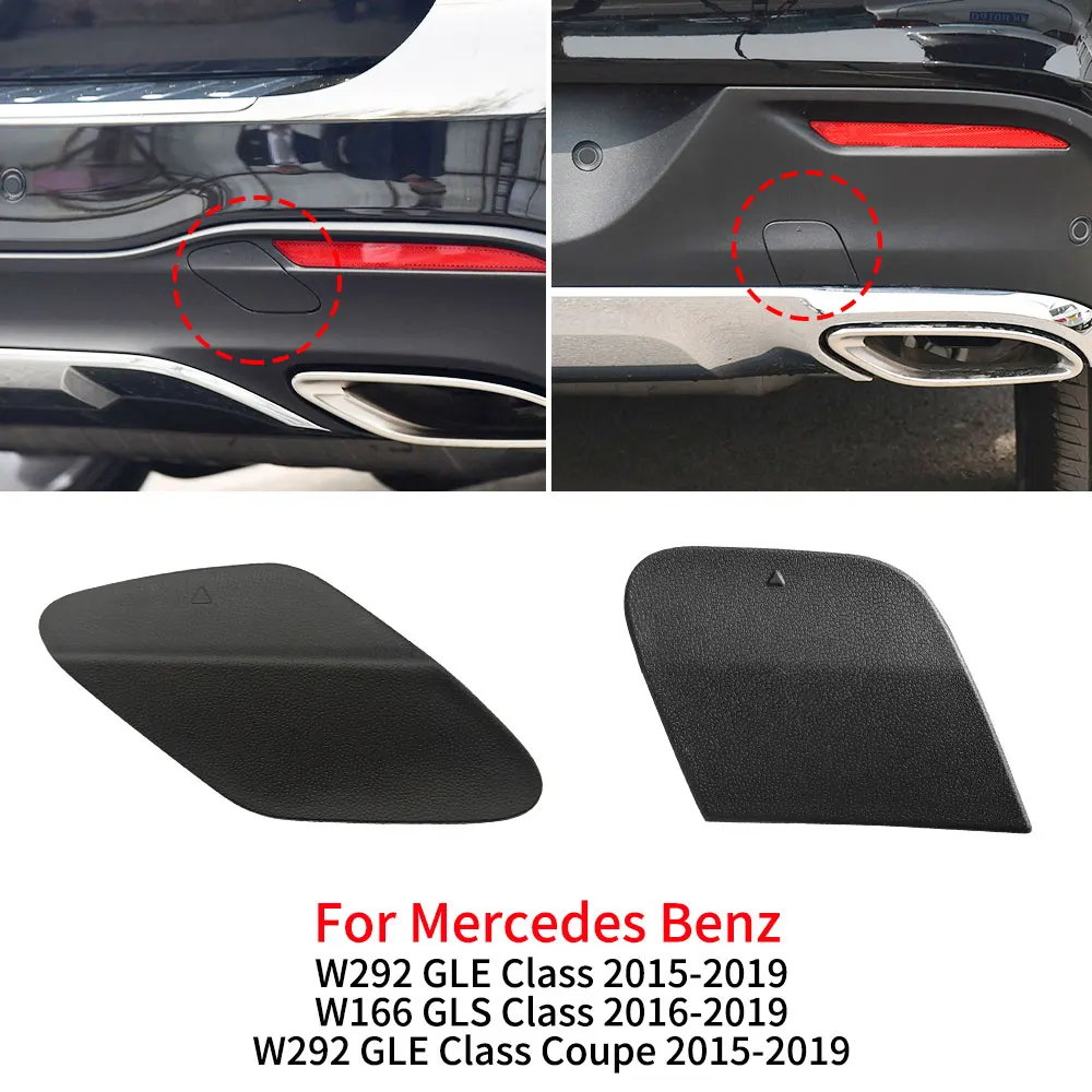 For Mercedes W166 W292 Car Rear Bumper Tow Hook Cover Cap Black For Benz GLE GLS Class Coupe 2015-2019 GLE300 GLS350 GLE400