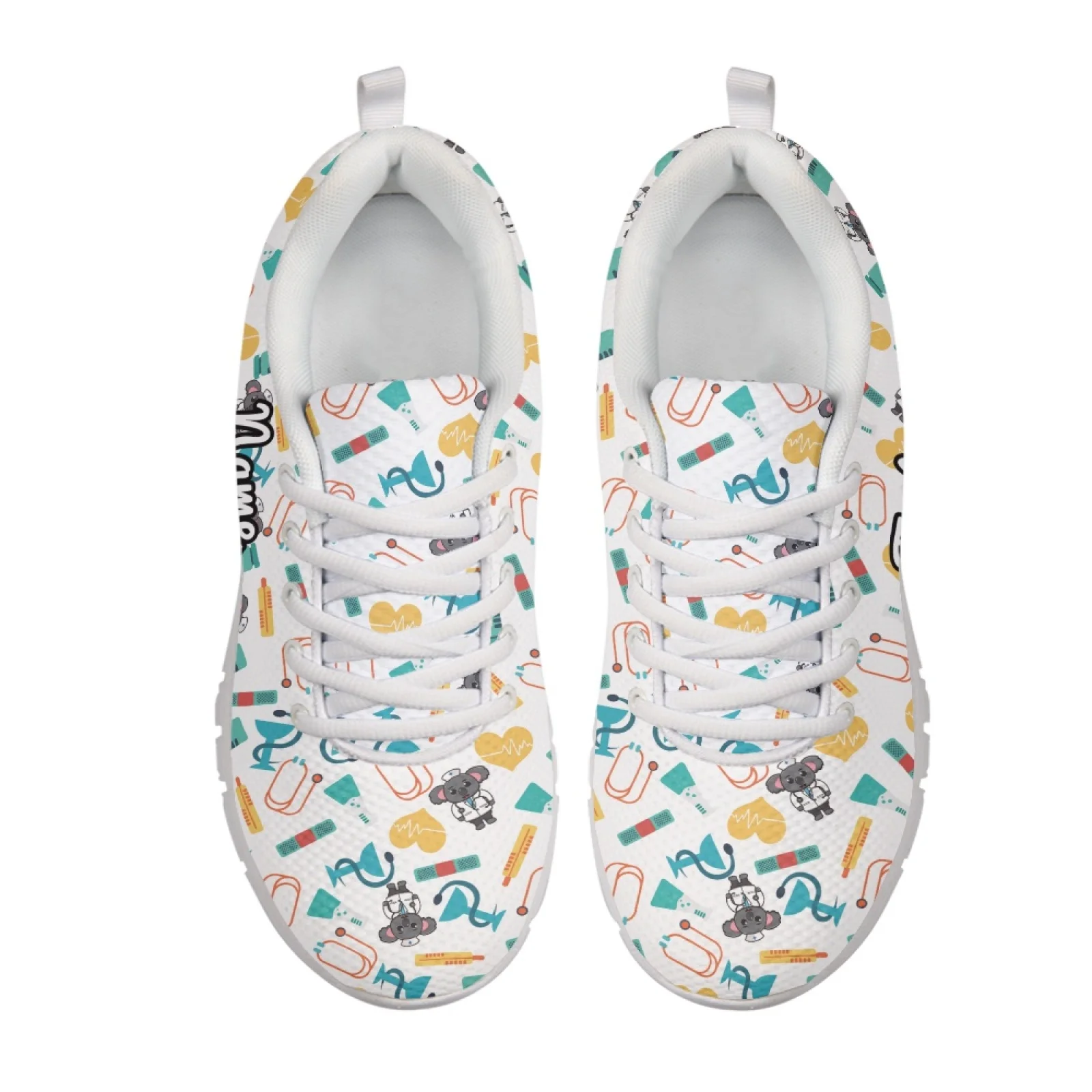 Coloranimal Medical Koala Print Casual Athletic Trainers, Mesh EVA Sole Lightweight Running Shoes for Gym Walking