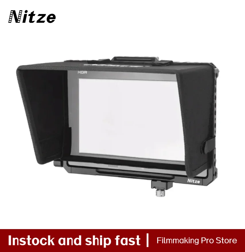 

Nitze Cage for Blackmagic Video Assist 7” 12G HDR with Sunhood, HDMI-Compatibled and USB-C Cable Clamps