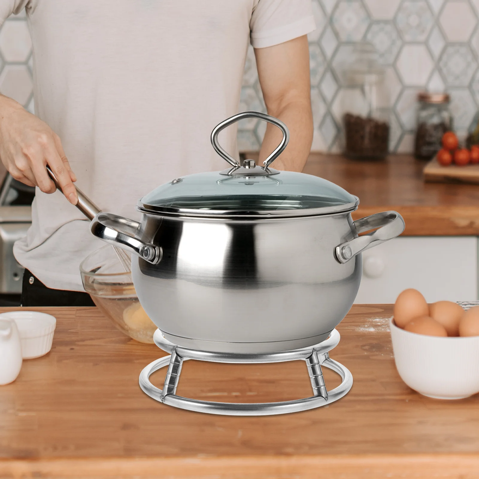 

2Pcs Household Pot Rack Stainless Steel Multi-Functional Steam Rack Waterproof Non-Slip Kitchen Accessory