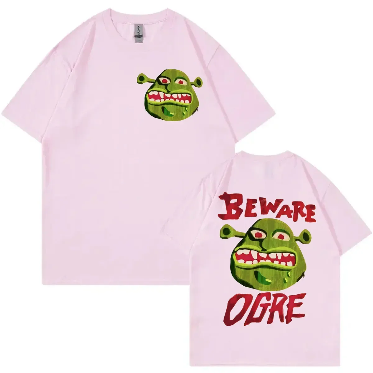 Klassieke Anime Film Shrek Grafische Print Korte Mouw Oversized Dubbele Print T-shirt voor Mannen Vrouwen Vintage 100% Katoenen T-shirt Top