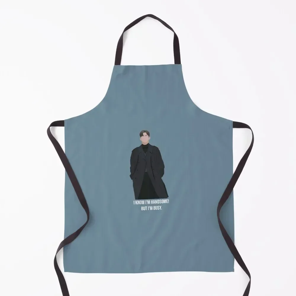

I know I'm handsome, but I'm busy. Apron Chef Uniform Women Women's Dresses Kitchen Household Items For Cooking Apron