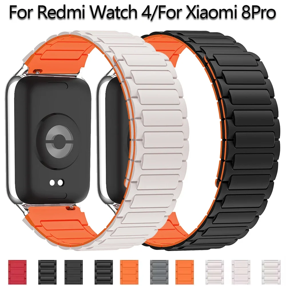 Silicone Strap for Redmi Watch 4 Magnetic Sports Band for Xiaomi Mi Band 8 Pro Smartwatch Correa Breathable Bracelet Accessories