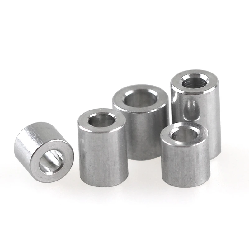 5-10pcs M3 M4 M5 M6 M8 M10 M12 Aluminum CNC Bushing Gasket Aluminum Round Spacer Unthreaded Standoff Bushing Washer 2mm to 30mm