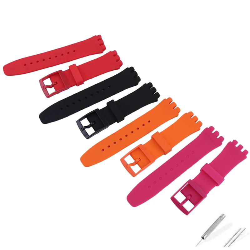 

20mm student men silicone watch band compatible for Swatch SUSB401SUSW402SUSN400SUSL400 watch strap women rubber sport wristband
