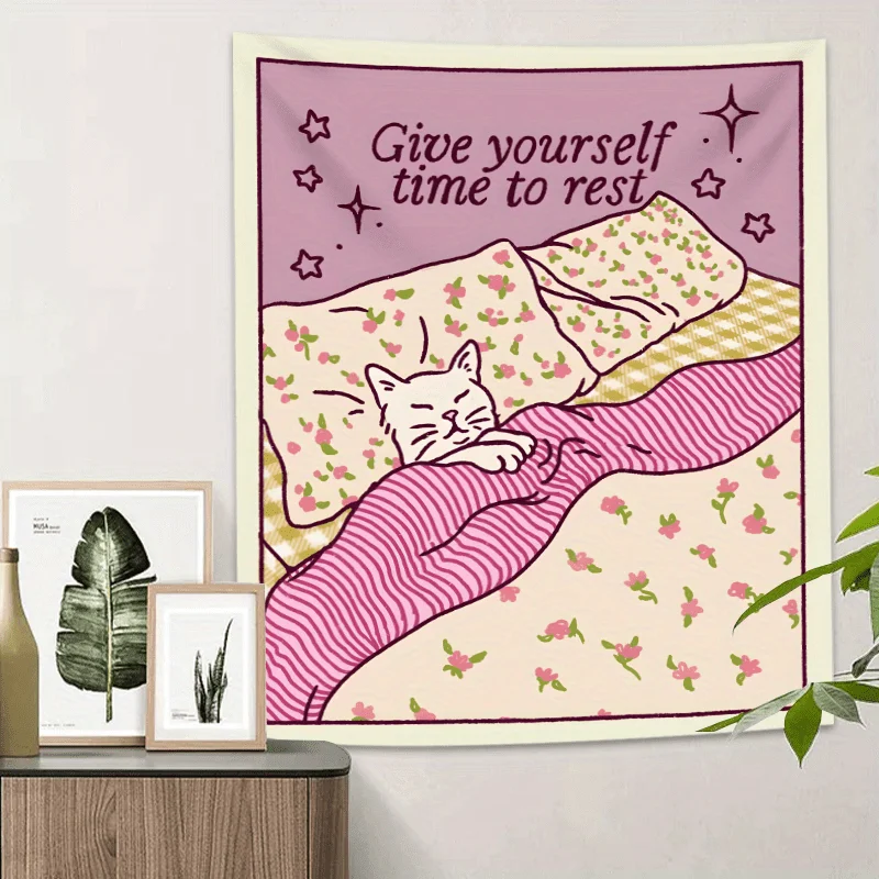 VIKAMA Healing Cat Relaxation Wall Hanging Gentle Girlish Heart Room Decoration Dormitory Bedroom Wall Hanging