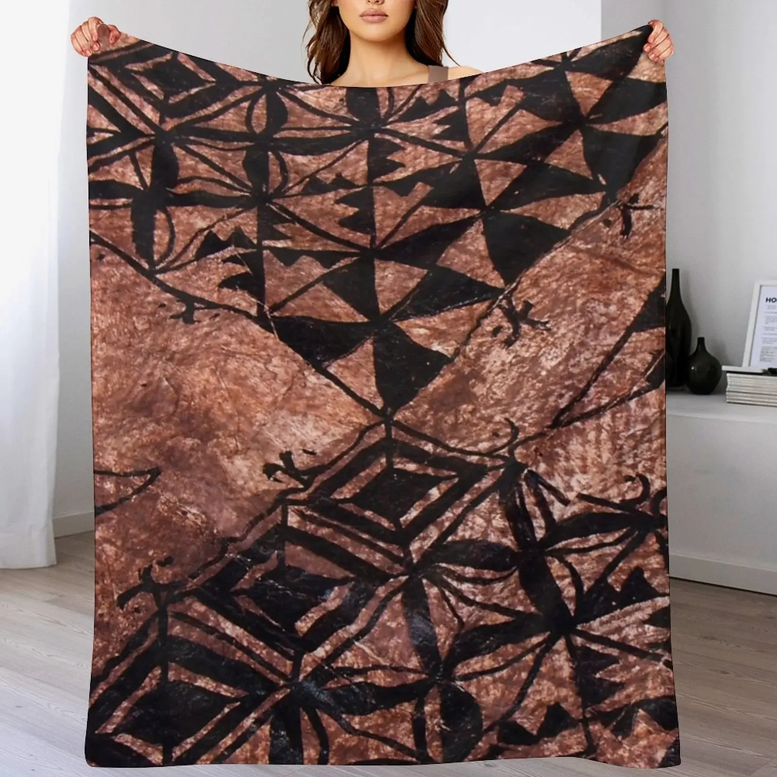 

Tongan Tapa Design Throw Blanket Vintage Blankets For Bed Furrys for sofa Blankets