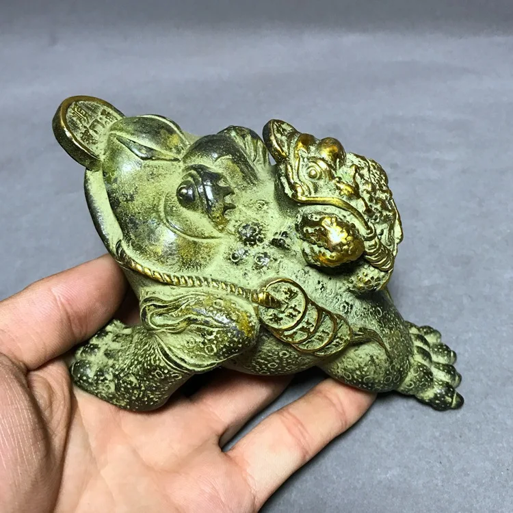 

Antique bronze old bronze bronze bronze copper toad attract wealth into treasure toad home decoration items