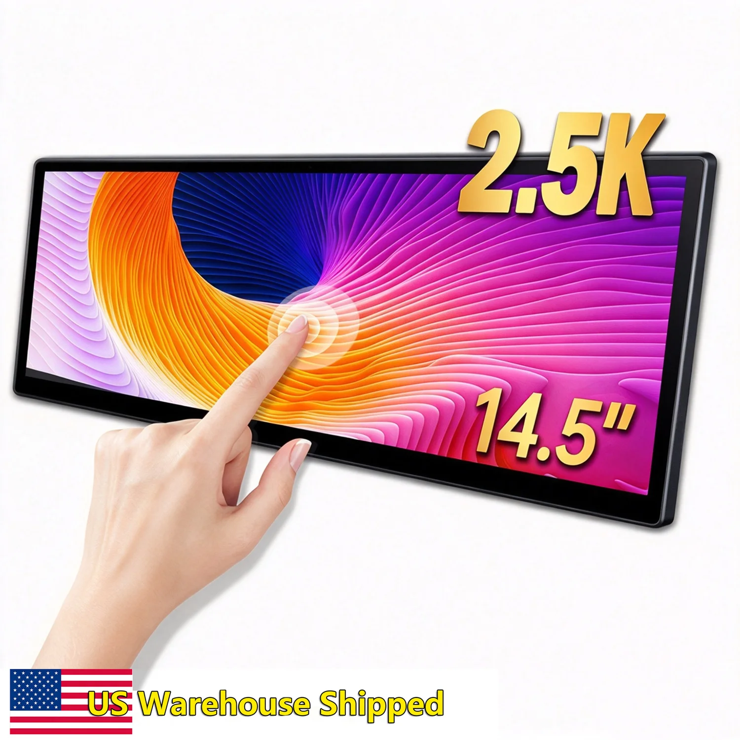 14.5 Inch LCD Display 32:9 Ultra-Wide 2560x720 IPS 10-Point Touch Screen Type-C Mini HD Dual Speaker Metal Shell AIDA64 PC Monitor
